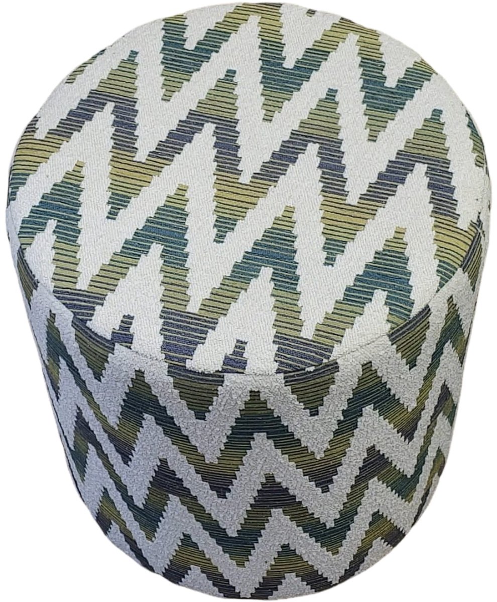 AYS Poef Zig Zag Groen-Creme