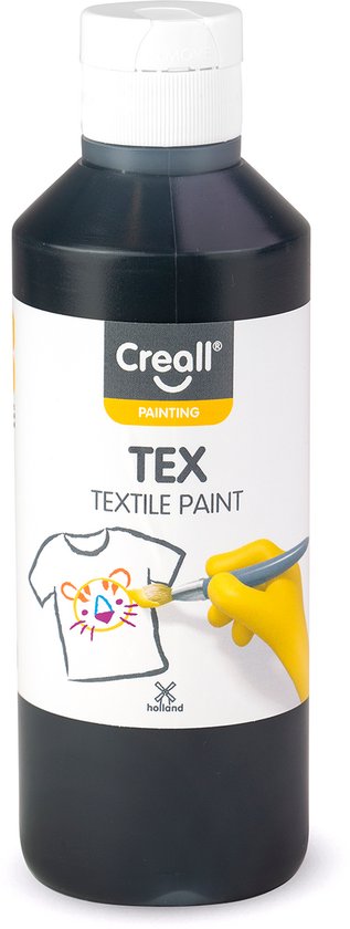 Creall Fabric Paint Black, 250 ml