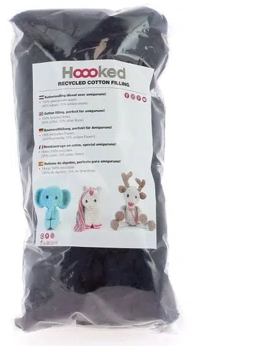 Hoooked Katoenvulling - gerecyclede katoen vulling voor amigurumi - Storm – 100 g - Katoen vulling hobby