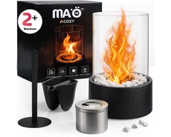Maomi™ Tafelhaard COZY - 16x27CM - Brand 2+ uur! - Zonder Rook - bio ethanol haard - tafelhaard -…