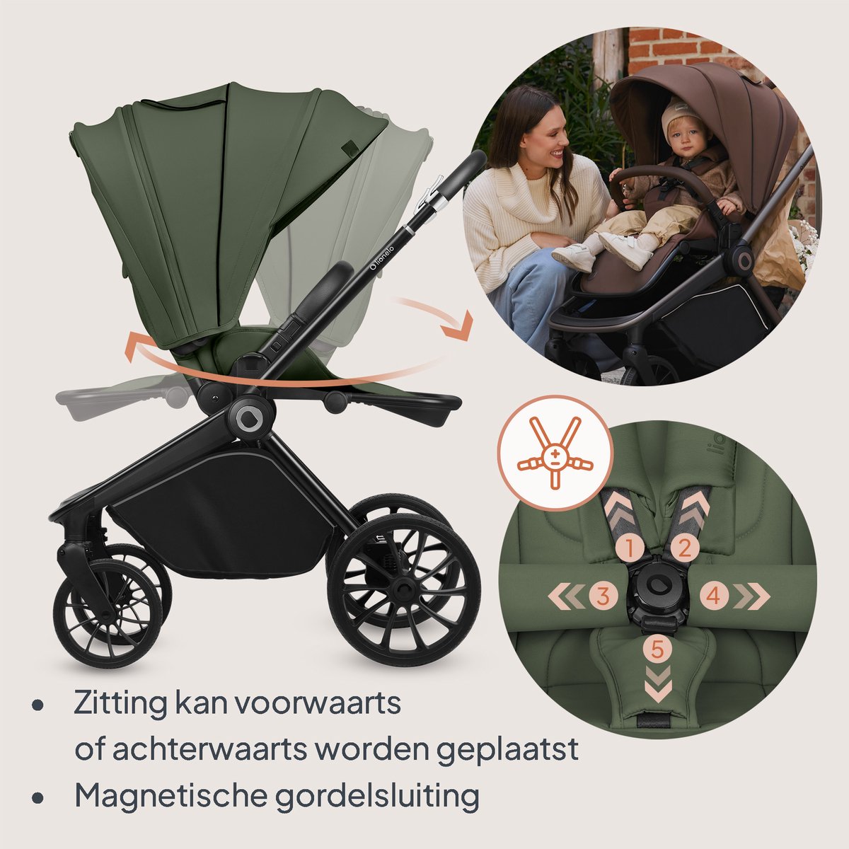 Lionelo Mika Plus 3in1 - Complete kinderwagen met autostoel thumbnail 6