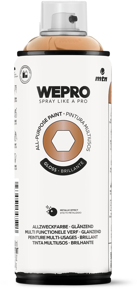 Spuitbus Koper Glans MTN WEPRO ALL-PURPOSE PAINT 400ML