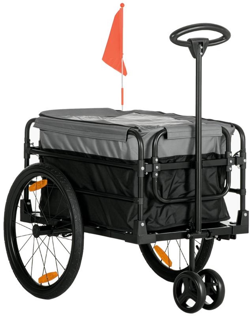 Vrachtwagen - Handkar 130 x 64 x 103 cm Staal - Zwart+Grijs