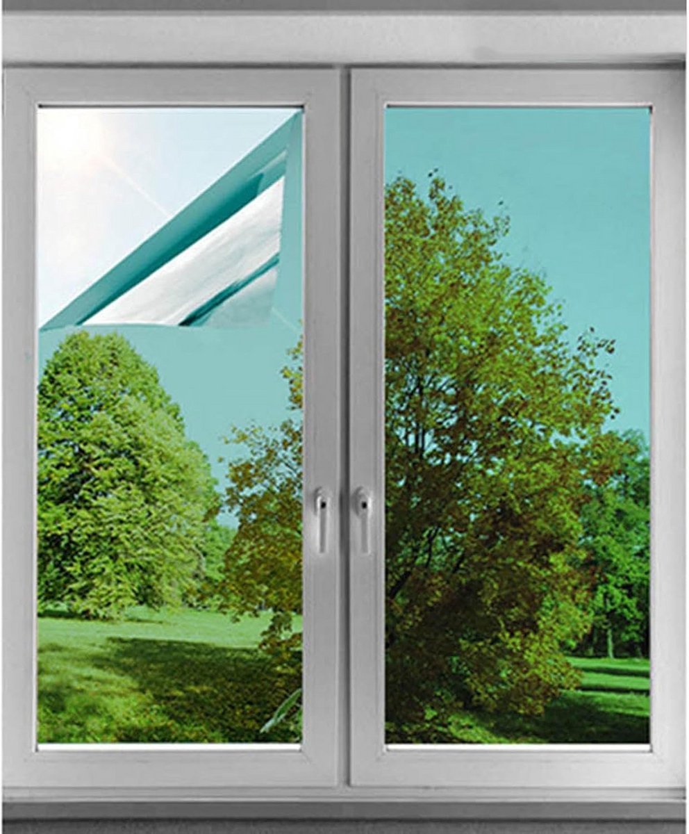One Way Zelfklevende Raamfolie Spiegel Effect Zonwerend Privacy UV-Bescherming 40x300cm