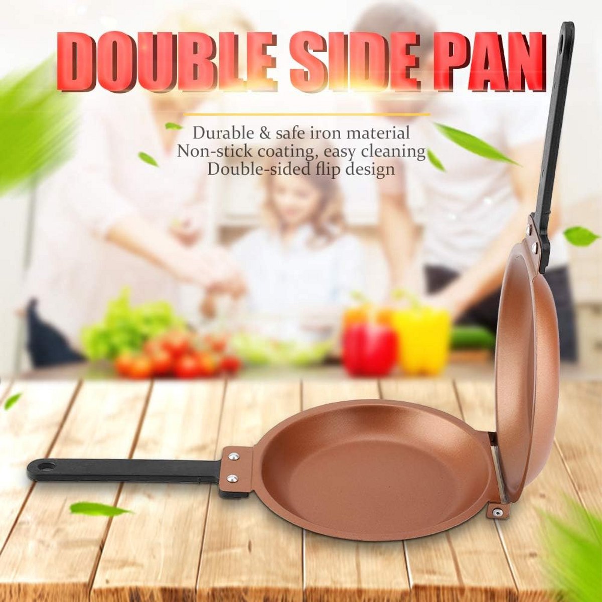 Dubbelzijdige Koekenpan Antiaanbak - Perfect voor Pannenkoeken en Omeletten