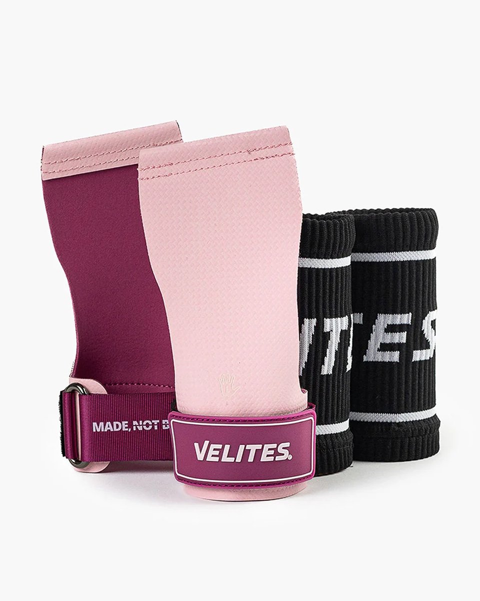 Velites Quad Ultra Hand Grips M Pink-Pink – Fitness & Functional Training – Zonder Chalk – Pull-Ups & Bar Training