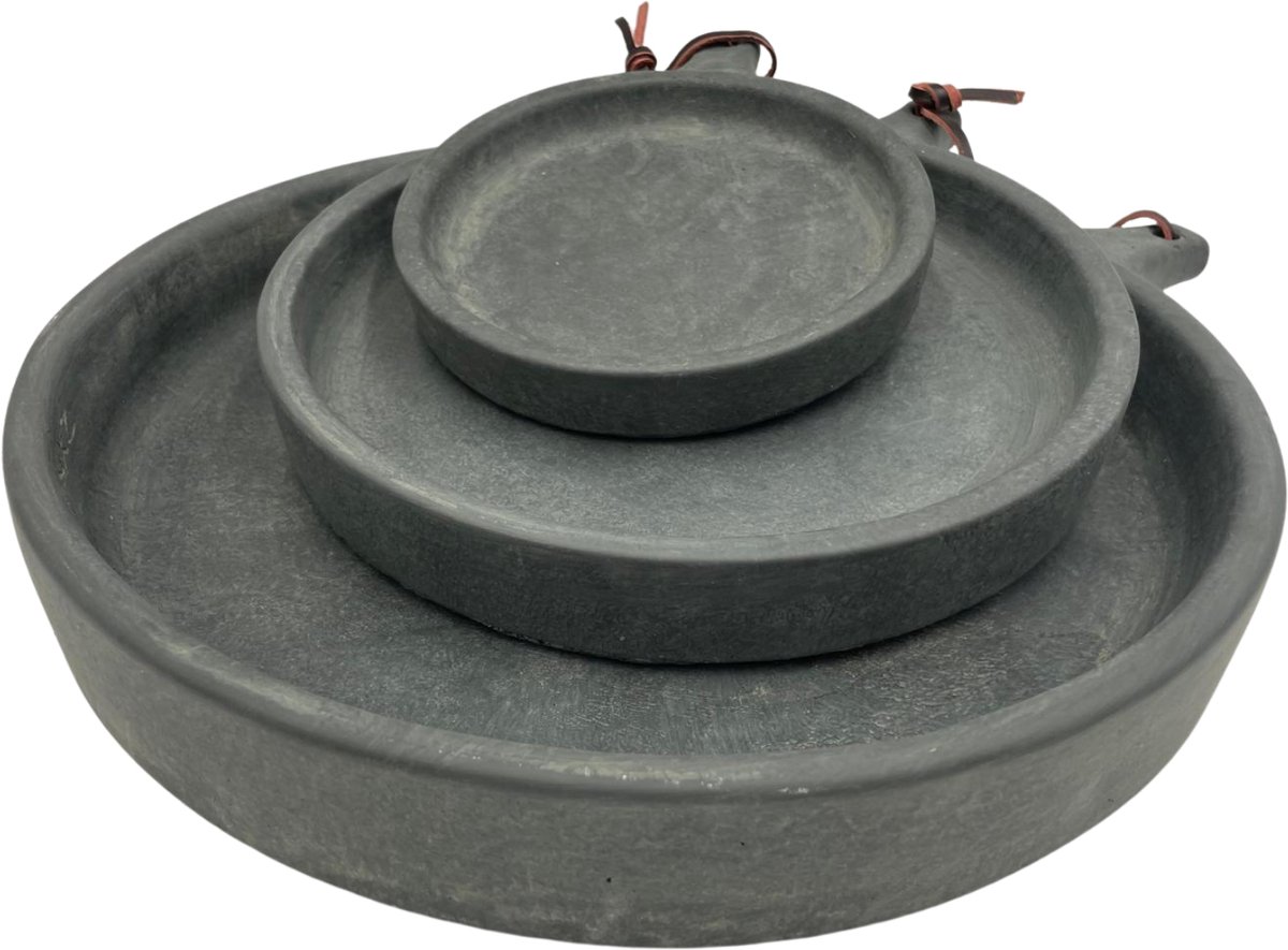 Brynxz - Schalen - Set van 3 - Grijs - D.39-30-21 H.5-3-2,5