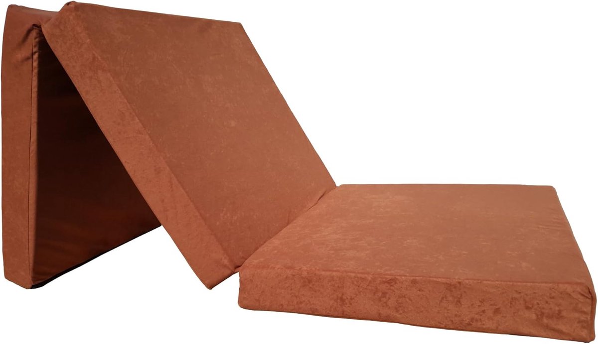 Noodmatras Opvouwbaar 195 x 65 x 8 cm – Logeermatras & Zitmatras voor Gasten – Schuimmatras met Meubelstof – Compact, Lichtgewicht & Comfortabel – Pauwhome