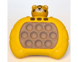 DMG Supply Pop It Game - Tijger Geelbruin - Pop It - Pop Or Flop - Fidget Toy - 4 Spelstanden met Licht en Geluid