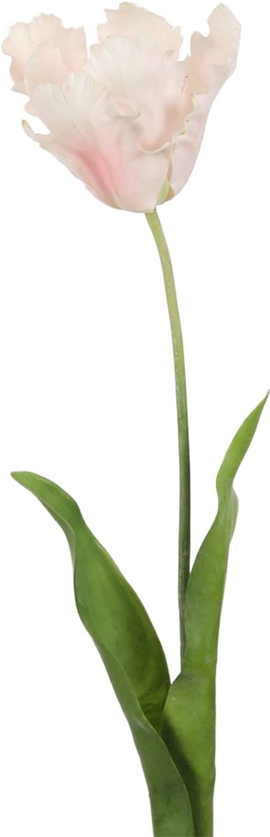 Viv! Home Luxuries Tulp Papegaai - zijden bloem - wit roze - 69cm