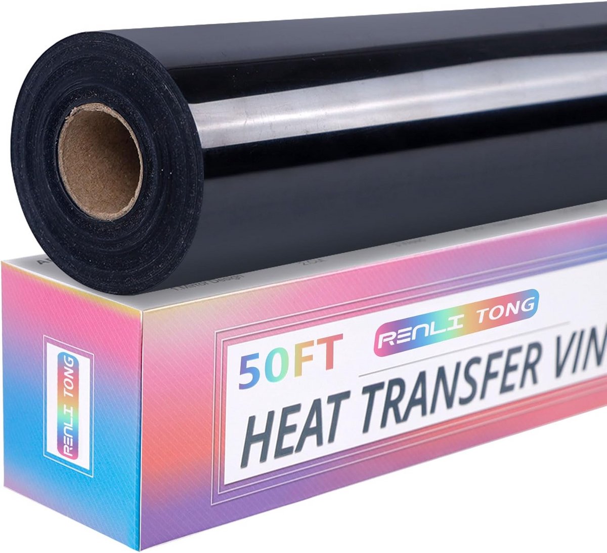 Glanzende Hitte Transfer Vinyl Rol voor Strijken op Textiel, Zwart 30x1500 cm