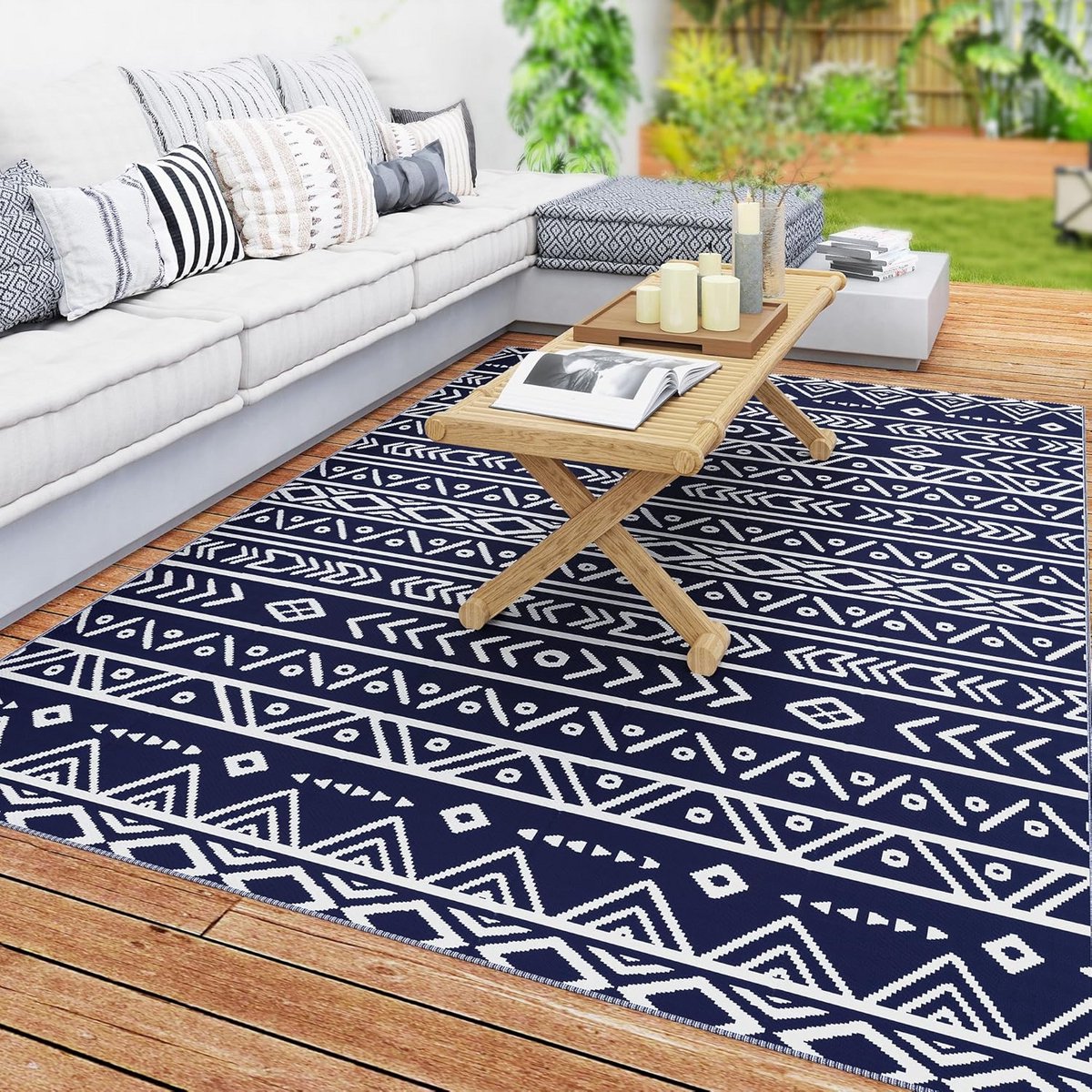 Grote Buiten- en Terrastegel in Boho Stijl, Weerbestendig Voor Tuin, Balkon en Binnen (182