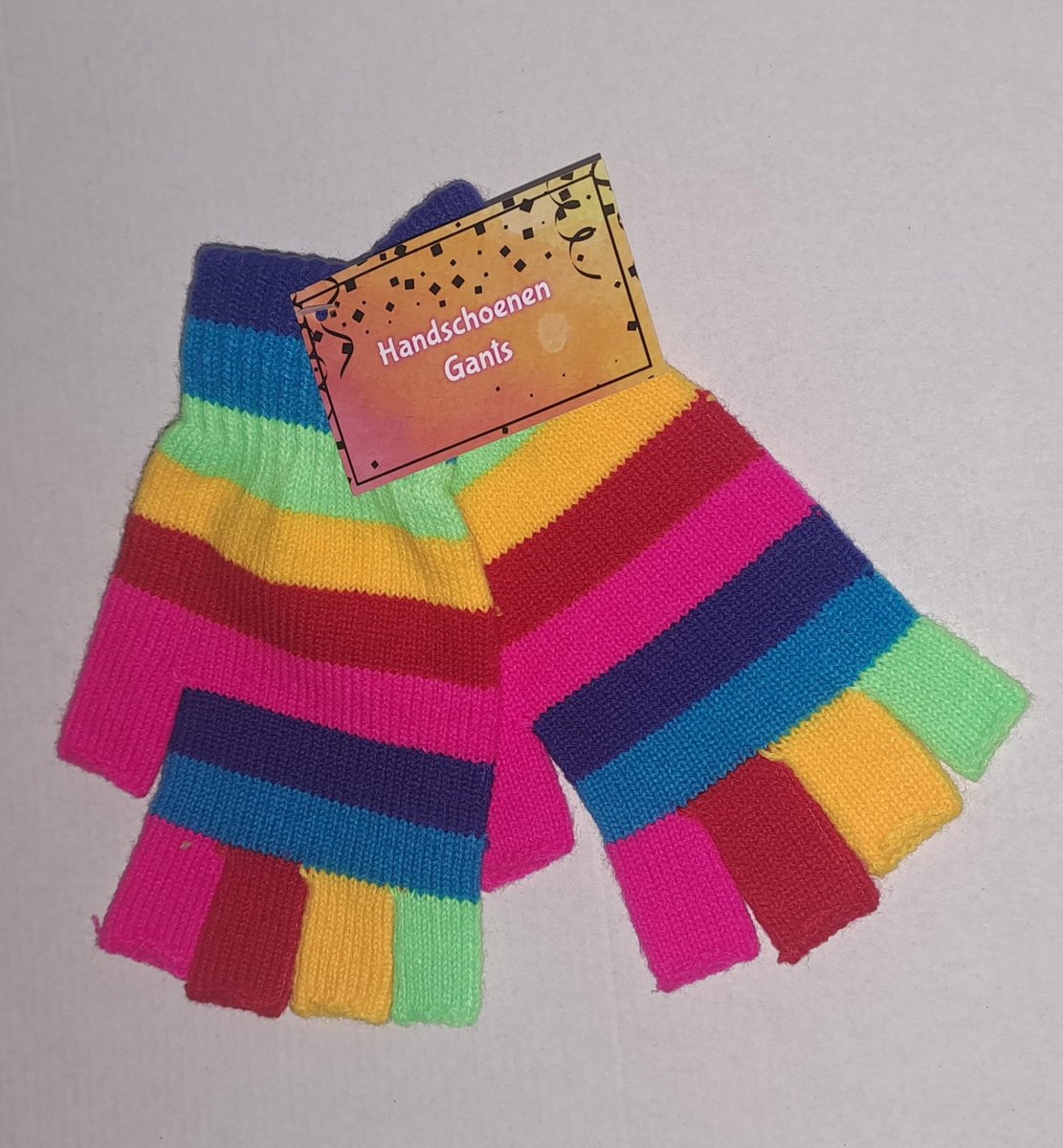 Vingerloze Handschoenen Regenboog Gebreid