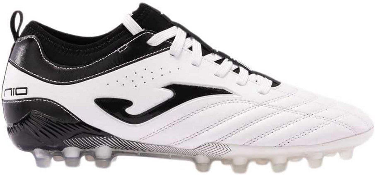 Heren voetbalschoenen voor kunstgras in zwart-wit, met optimale balcontrole en comfortabele pasvorm.