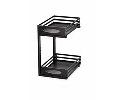 Trust Gearz® - Gootsteenkast Organizer Uitschuifbaar – Keukenkast Organizer Onder Gootsteen - Metalen Opbergrek - Badkamer Organizer - Keukrenrek – Zwart