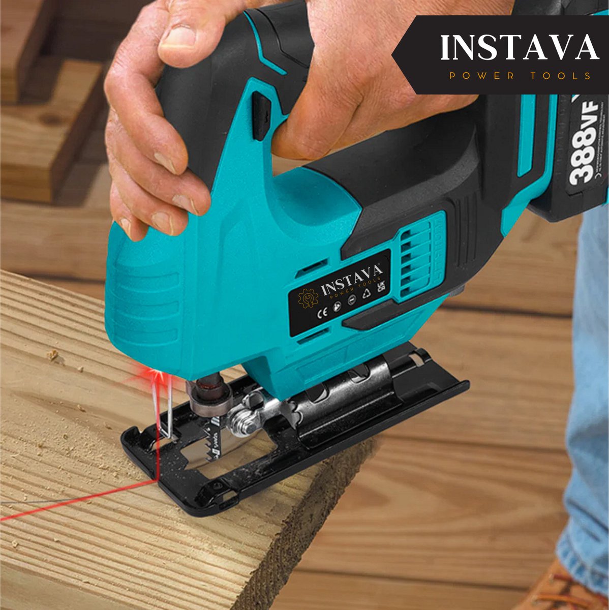 Instava® Decoupeerzaag Accu 18V – Incl. 2 Accu’s – Met Laser & LED – Decoupeerzaag Set – Geschikt voor Makita LXT – Incl. Zaagbladen – Draadloos – foto 5