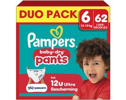 Pampers Baby-Dry Pants Maat 6 - 62 Luierbroekjes - 13kg-19kg