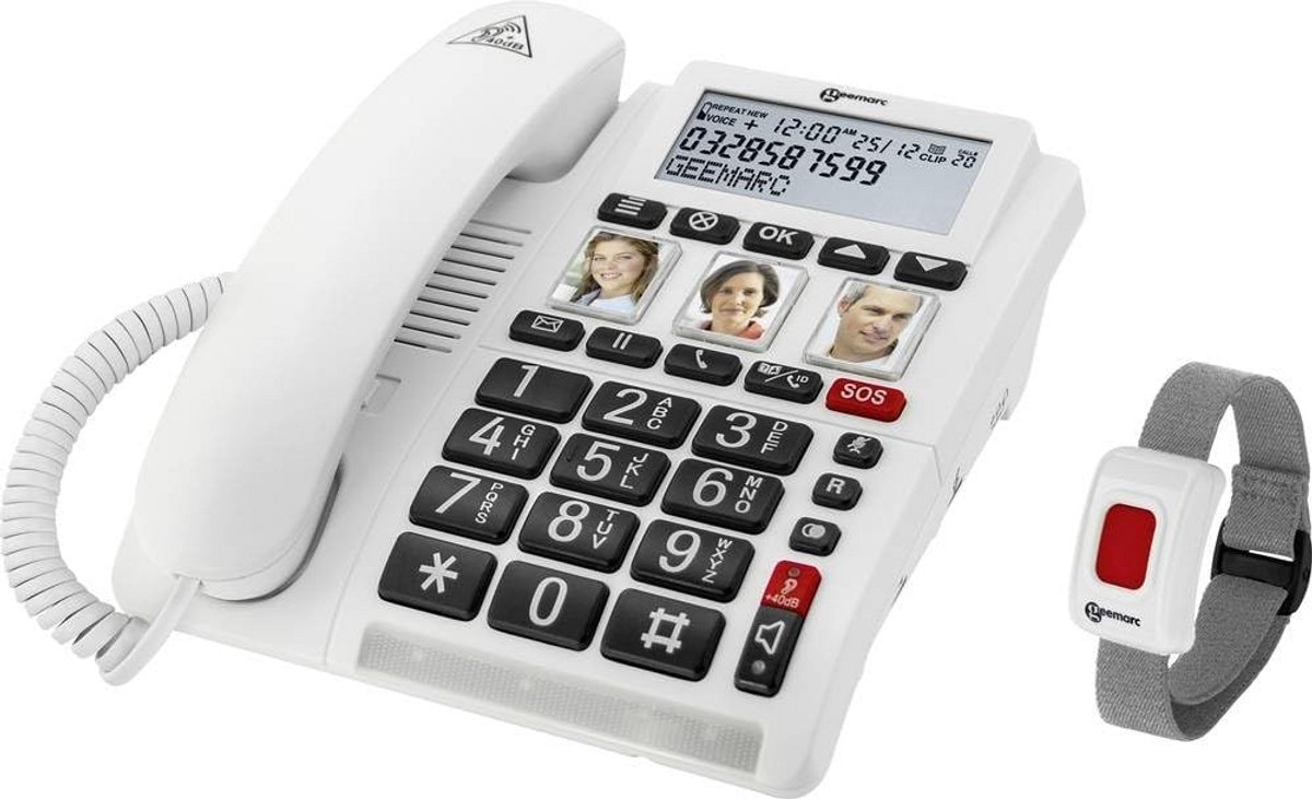 Vast Draadloze Telefoon met Waterdichte SOS Noodarmband - Zeer Goed Hoorbaar