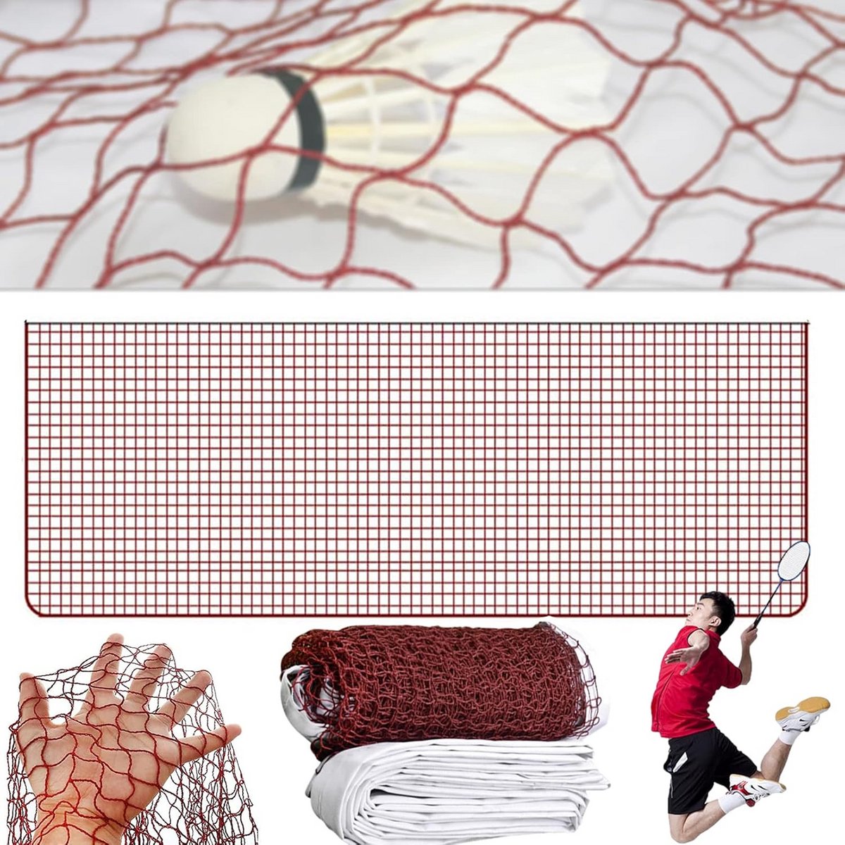 Draagbaar Badmintonnet voor Binnen en Buiten - Duurzaam Trainingsnet voor Badminton, Volleybal en Tennis