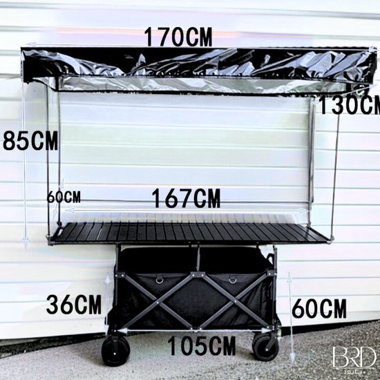 BRD Outdoor® Zwart Pop Up Verkoop Punt bolder kraam bolderkar B170xH185xD130 kraampje van BRD Outdoor® — afbeelding 2