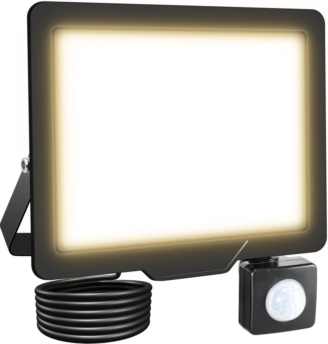 30W LED Buitenlamp met Bewegingssensor, 3000lm, 4000K Warm Wit, IP66 Waterdicht