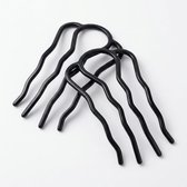 Ensemble de pinces à cheveux noires de 2 pièces pour femmes design ondulé accessoire capillaire modèle minimaliste