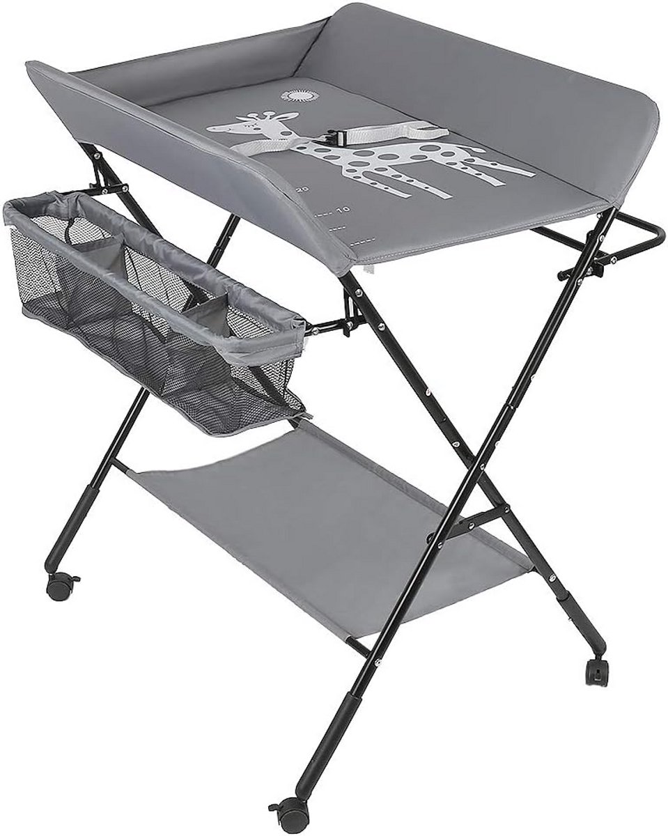 Opvouwbare en draagbare verschoontafel voor baby's, in hoogte verstelbaar, met Oxford-stof en metalen frame, geschikt voor maximaal 50 kg