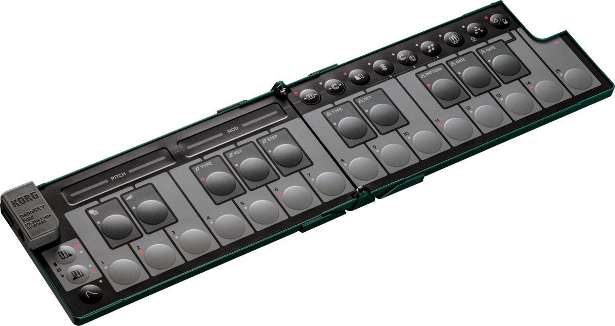 KORG nanoKEY FOLD Ultra-draagbaar, opvouwbaar MIDI-keyboard met uitgebreide uitrusting