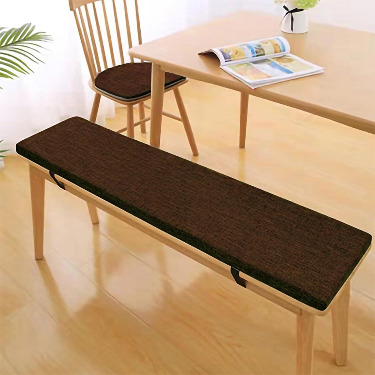 Comfortabel Zitkussen Bank & Tuinstoel - 3cm Dik, Wasbaar en Antislip - Donkerbruin 60x60 