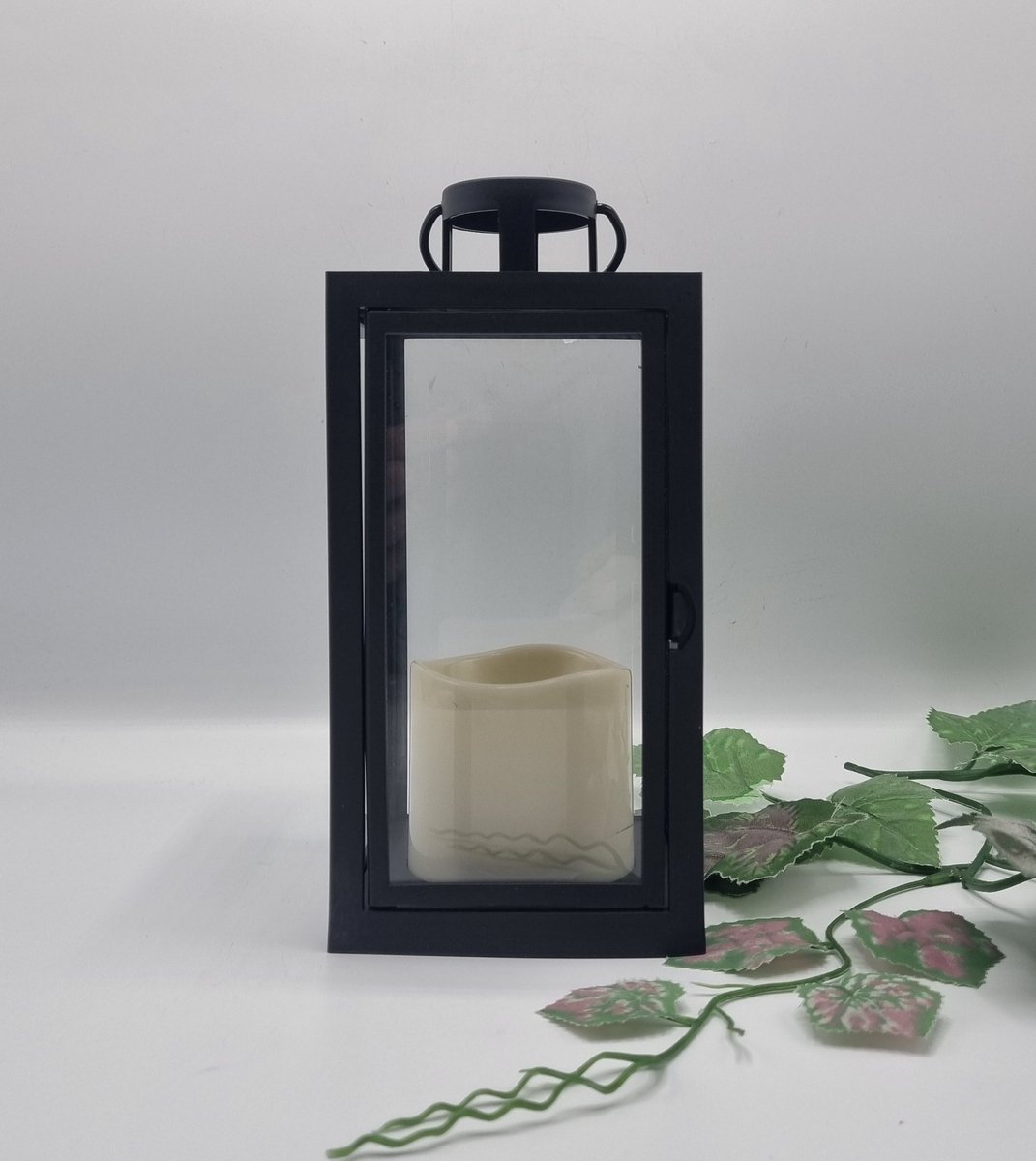 Lantaren - LED-kaars - 6/23/YZE - Zwart - Warm wit - Windlicht - Graflantaarn - Grafdecoratie