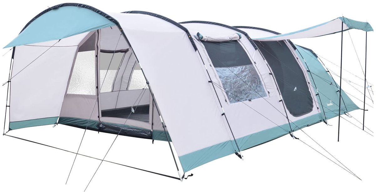 Skandika tunneltent Hafslo 5 XL Sleeper Protect - Campingtent voor 5 personen, Sleeper-technologie, ingenaaide tentvloer, luifel, 5000 mm waterkolom | Grote familietent, tent, outdoor, camping