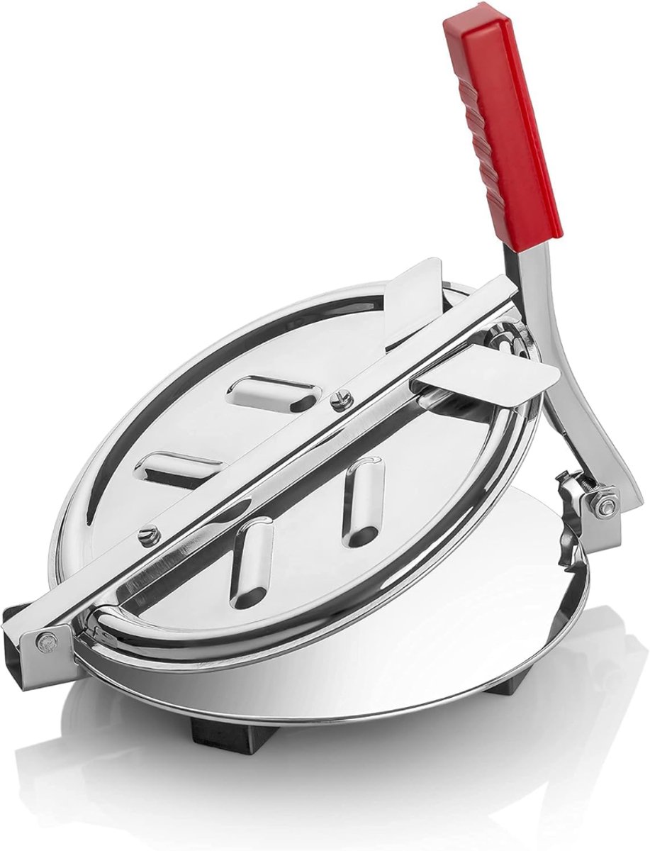 MMM® Tortilla Pers - poffertjespan - tortilla pers gietijzer - Zilver - 19 cm x 19 cm x 3 cm