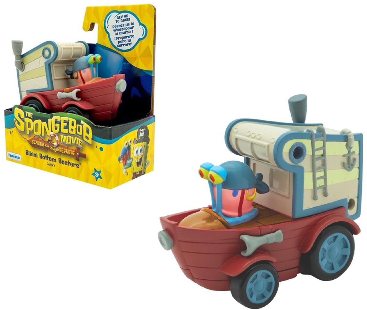 SpongeBob SquarePants Gary speelfiguur Piraten boot - 10 cm - Pull Back voertuig - Kunststof - Nickelodeon