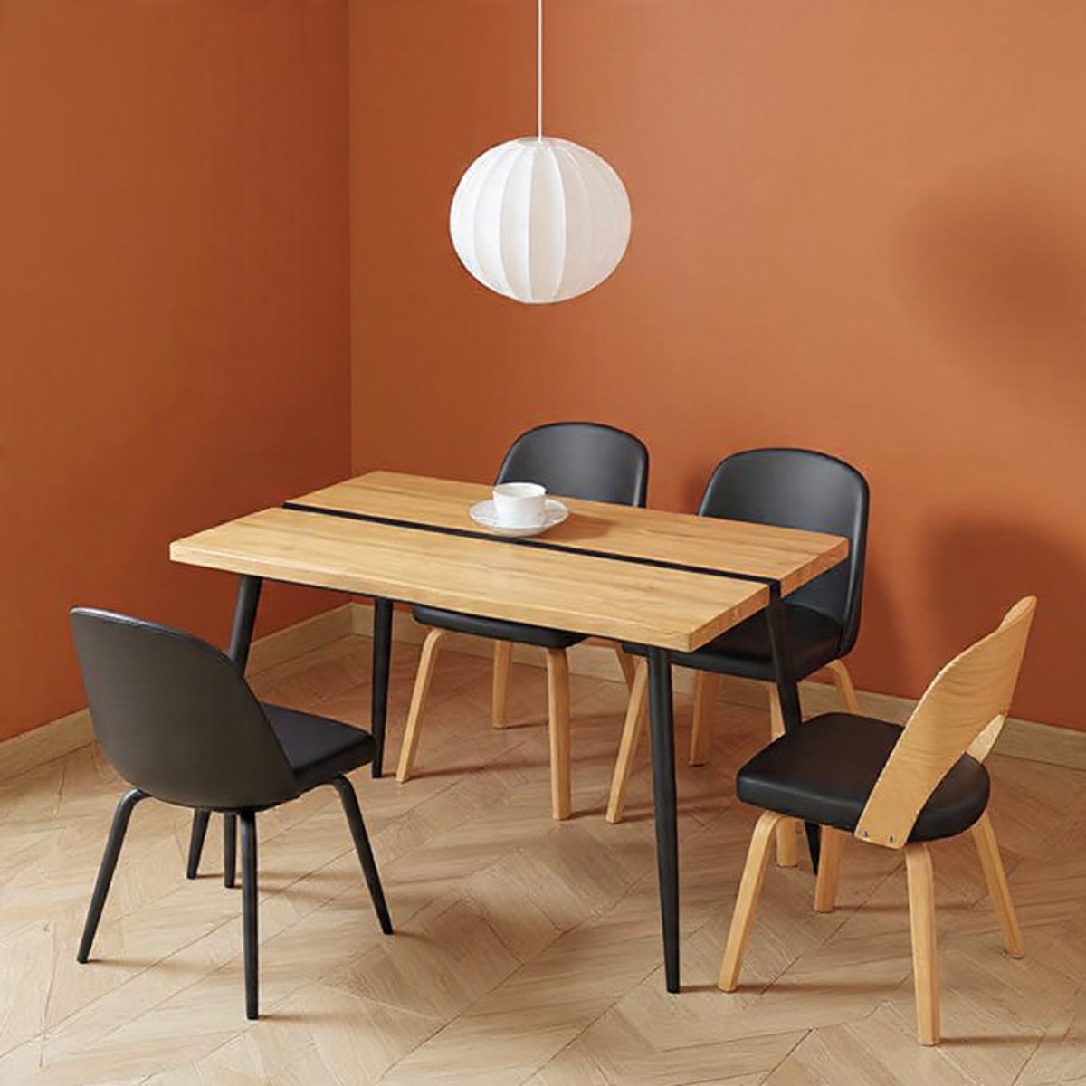 Urban Loft Vintage Eettafel 120x75 cm – Industrieel Design – Bruin met Zwart Metaal – Bureau & Keukentafel Casa Serena – Casa Dorada