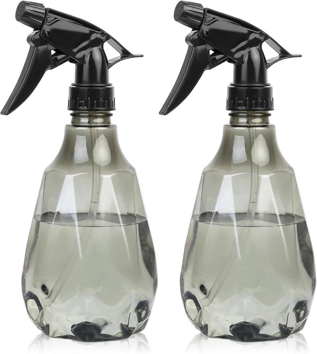 2 stuks - Plantensproeier - lege sprayflacons - Waterverstuiver - 500 ml - Transparant - zwarte sproeikop - Ergonomisch ontwerp - Navulbaar