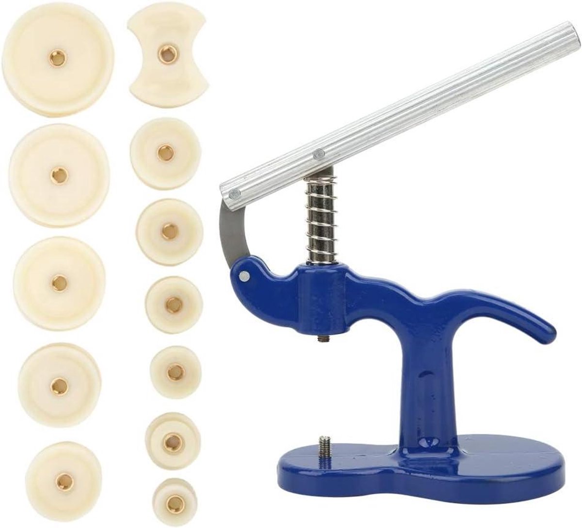 Reparatieset voor horloges met 12-delige matrijzen, horlogegereedschapsset voor professionele horloge reparatie met de handpers.