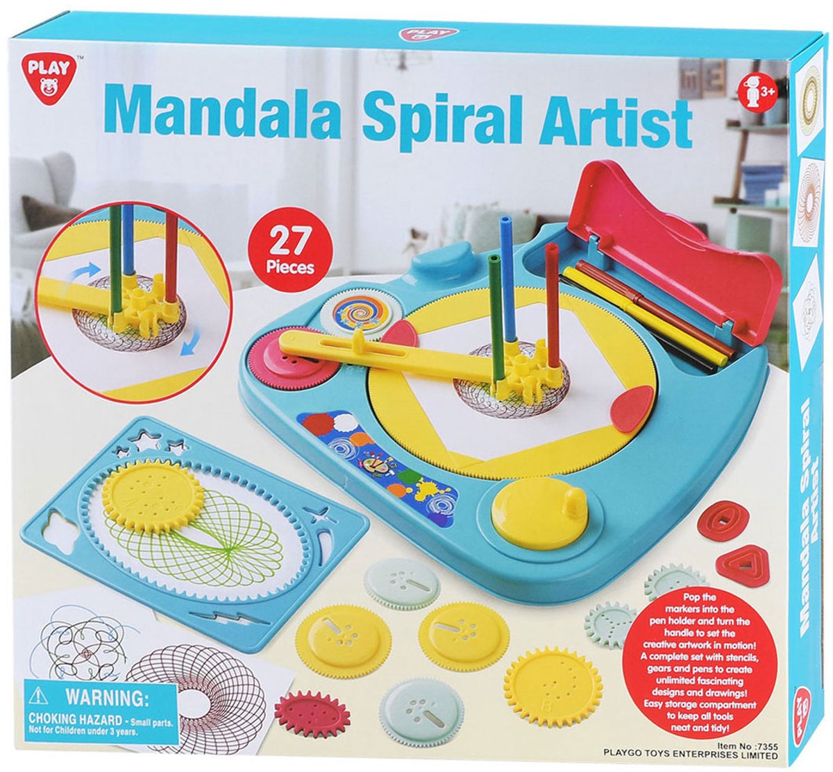 Playgo Mandala spirograaf tekenset - creatieve sjablonen 27-delig.