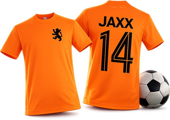 Oranje T-shirt met Eigen Naam en Rugnummer - maat 5XL - Gepersonaliseerd Shirt - Livingstickers