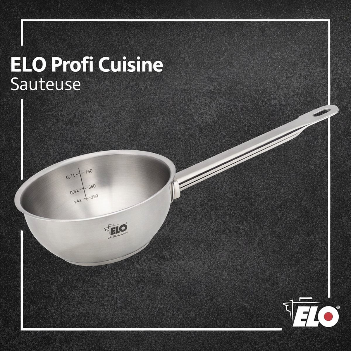 Sauteerpan 20 cm van 18/8 roestvrij staal Elo Profi Cuisine