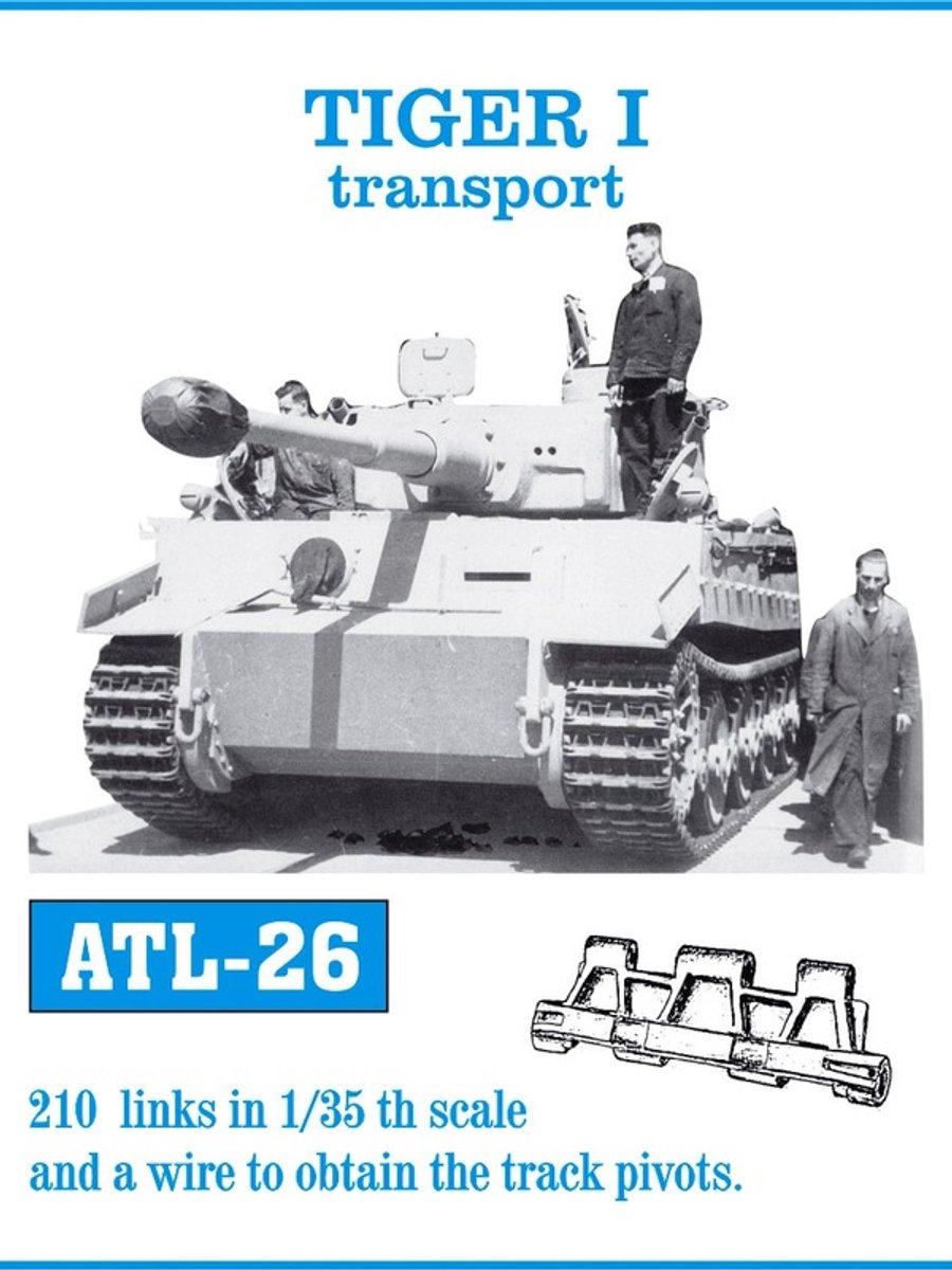 Friul ATL-26 Tiger I transport - Metalen Rupsbanden 1:35 – Witmetaal Track Set – Volledig Zelf Te Monteren