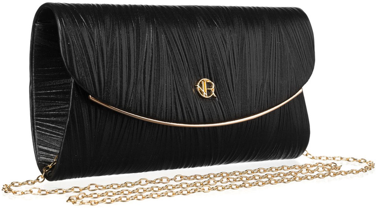 Rovicky - Elegante Clutch - Goud Kleurige Details - Kettingband - Luxe Stijl
