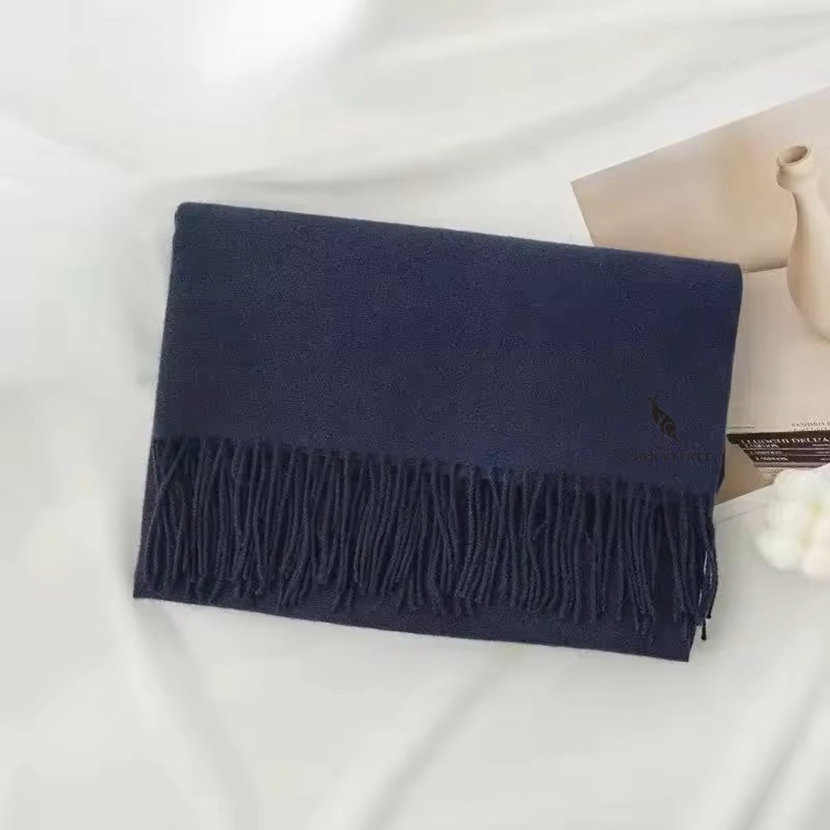 San Vitale® - Omslagdoek dames - Shawl - Stola - Donker Blauw