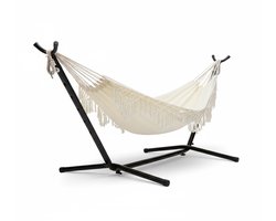 Hangmat met Standaard – Luxe Hangmat met Spreidstok & Stevige Metalen Frame – Comfortabel, Draagbaar & Verstelbaar – Duurzaam Materiaal – Voor Tuin, Terras & Meer – 200x150 cm – Van Campingwise