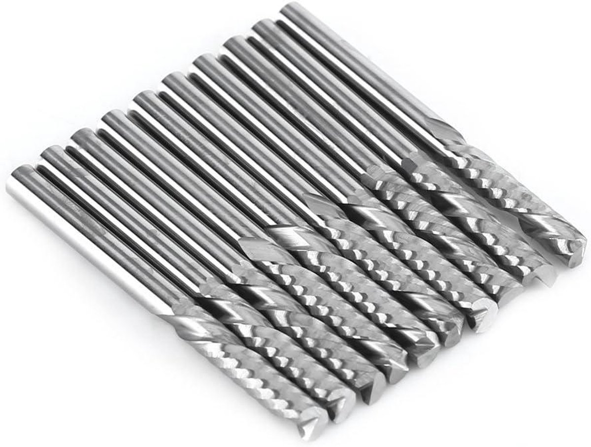10-delige set Hartmetalen Freesbits voor CNC-metaal-, hout- en kunststofbewerking