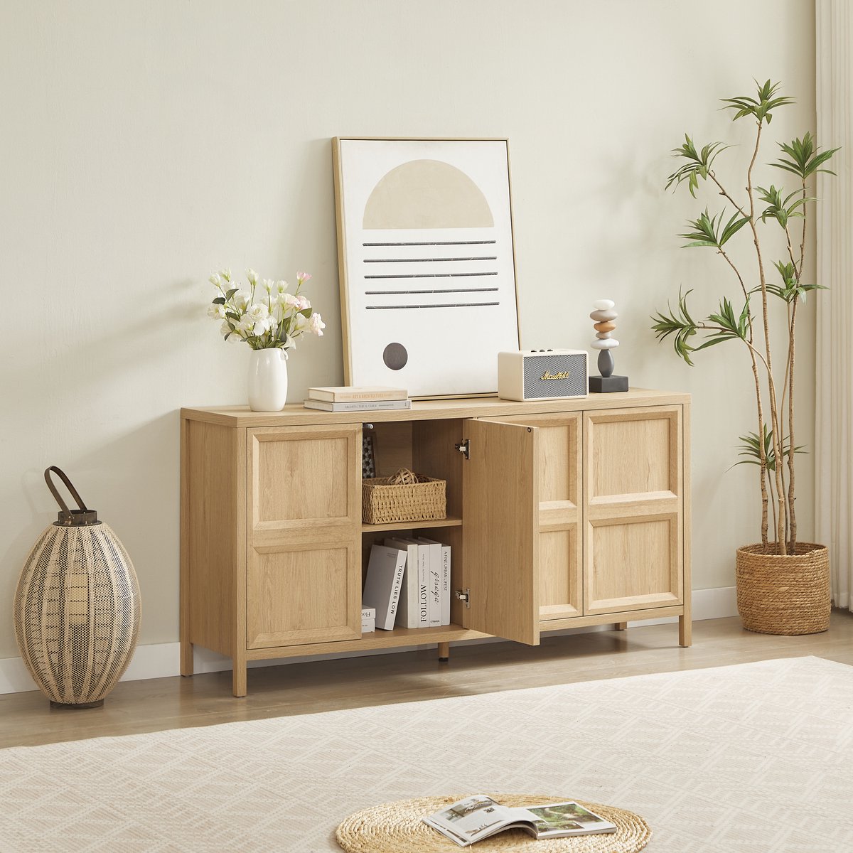 HAUSS SPOLE Dressoir - Tip-On Deuren En Soft-Close Scharnieren - Opbergkast Voor Woonkamer