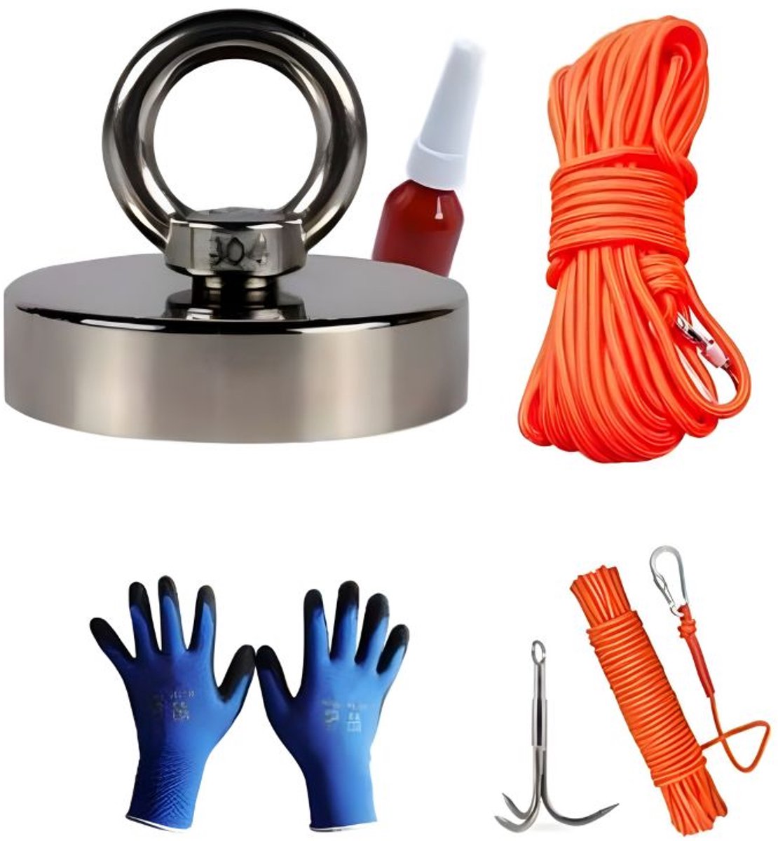 Forcemagneten - Vismagneet 250kg - Magneetvissen - Set - Magneet - Superset