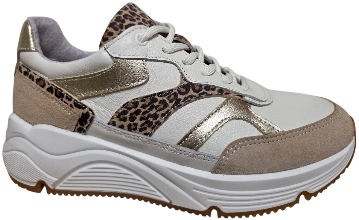 Bridge 26157824 Sneakers Wit Beige Leer en Suede Dames - Wit/Beige - 42