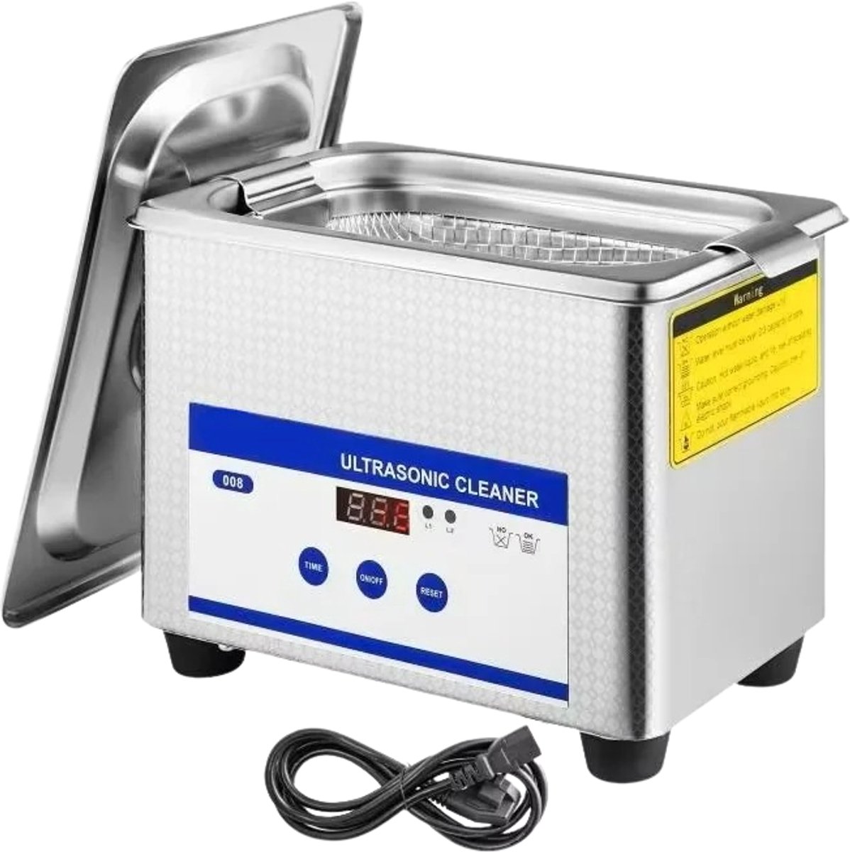Flolife – Ultrasone Reiniger 800 ml – 35W – Draagbare Mini Wasmachine & Vaatwasser – Ultrasone Reinigingsmachine – Zilver