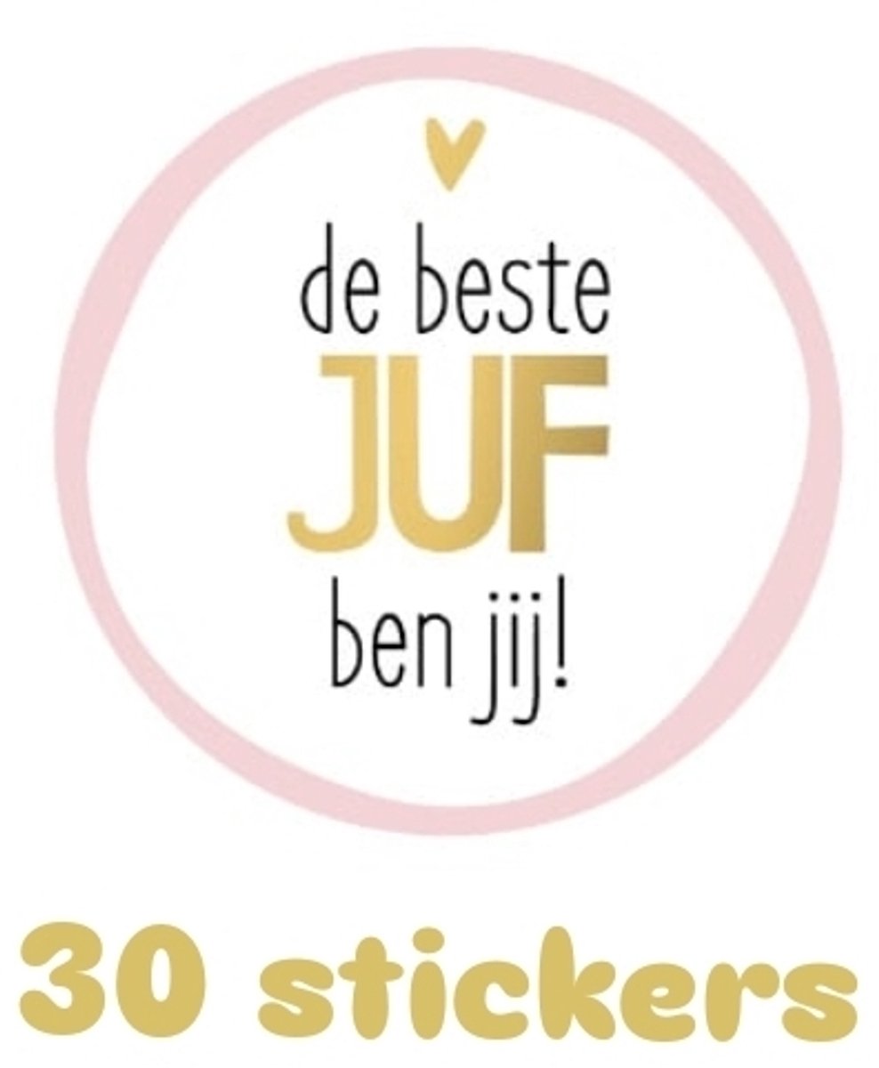 30x Sticker Juf - vakantie - leerkracht - school - onderwijs - juffendag