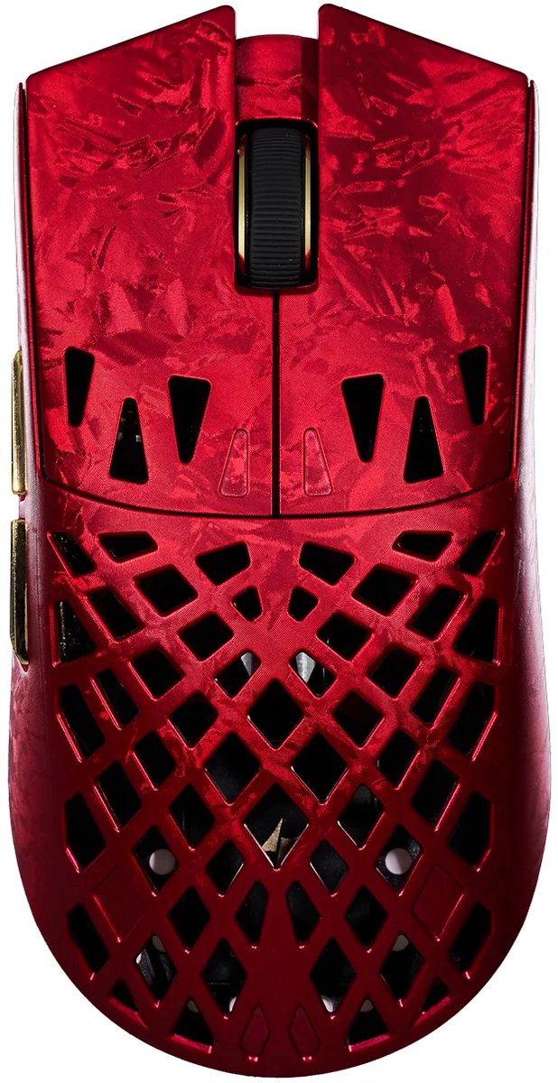 ATK Ghost Ultimate - Draadloze Gaming Muis - 48 g - Carbon Fiber Hollow Shell - PAW3950 Ultra Sensor – 8 kHz Polling - Nordic MCU - Ultralight - Nano Coating - Rood